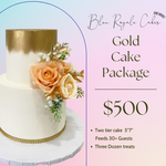 GOLD PACKAGE - 2 Tier Cake with 3 dozen treats