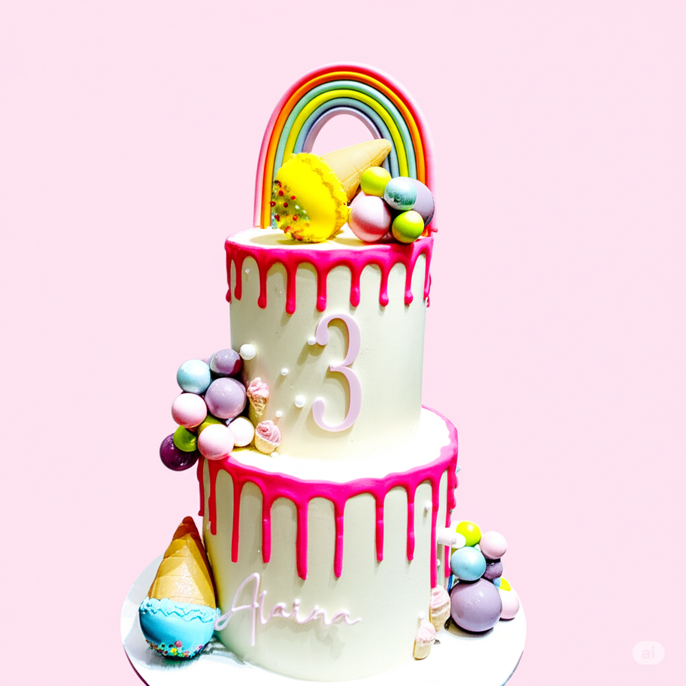 GOLD PACKAGE - 2 Tier Cake with 3 dozen treats